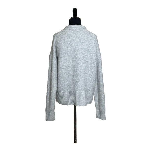 Madewell light gray long sleeves rolled crew neck sweater size large - Picture 3 of 10